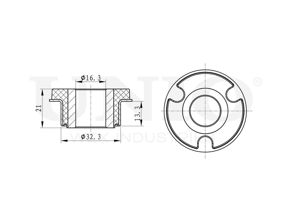 Сайлентблок внешний переднего нижнего рычага UNIO RMP-20681