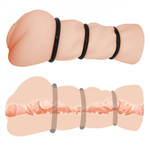 Реалистичный мастурбатор в виде вагины Grazy Bull (16*7,8 см.) + 3 кольца