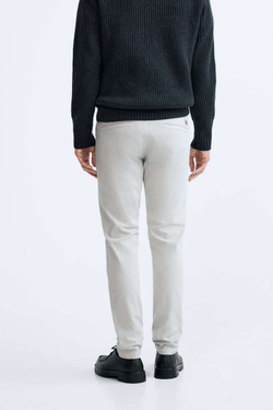 ZARA БРЮКИ ЧИНОС ИЗ ХЛОПКА, КАМЕННЫЙ