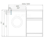 Раковина AQUATON Лондри 1200 белая, правая (1A72243KLH010)