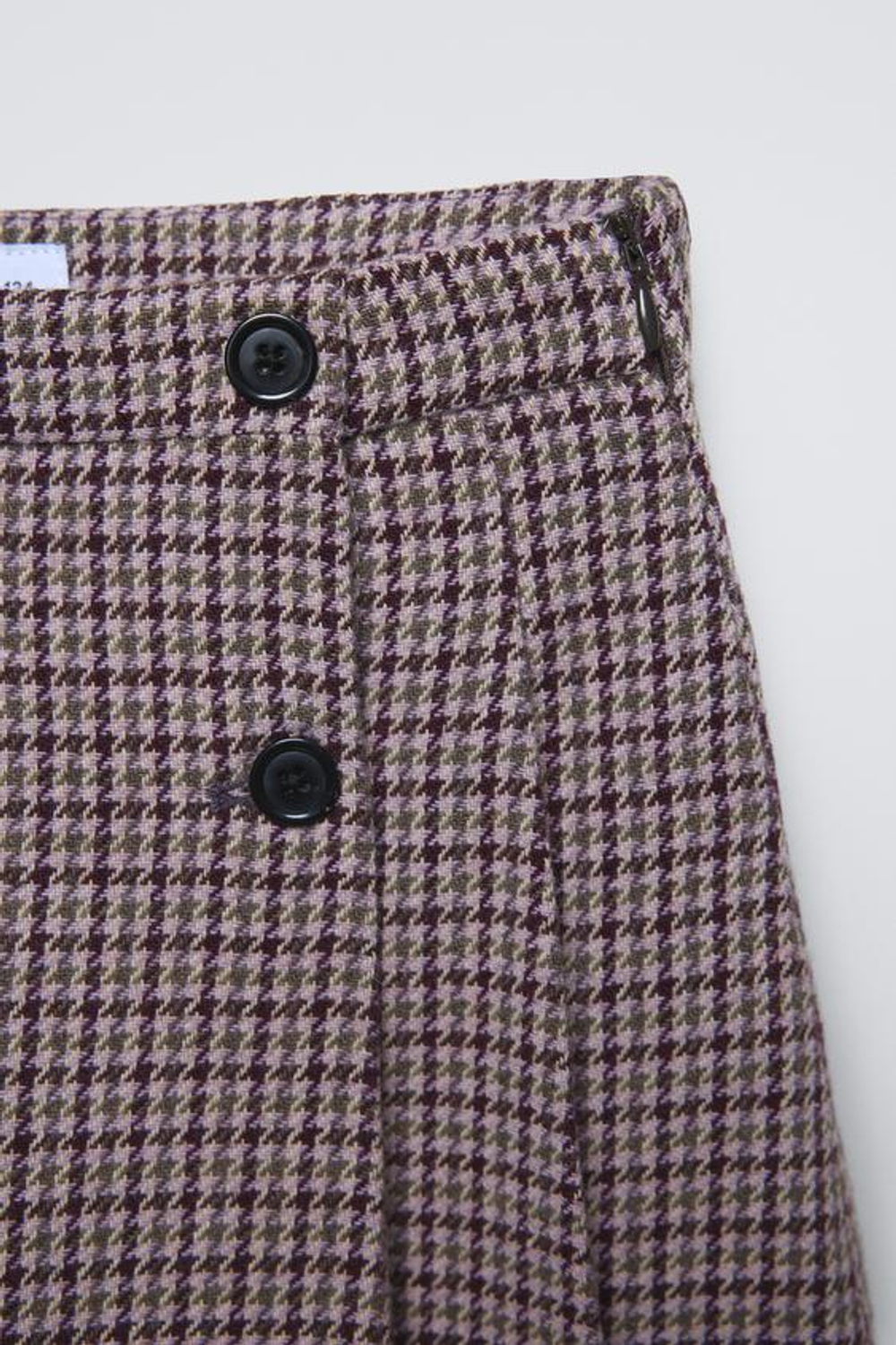 ZARA ЮБКА В КЛЕТКУ, ГРАНАТОВЫЙ