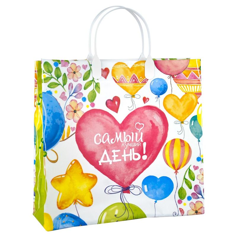 Сумка пластиковая ручка Россия 30*30 см 150 мкм Яркий  1 шт 40 шт/кор