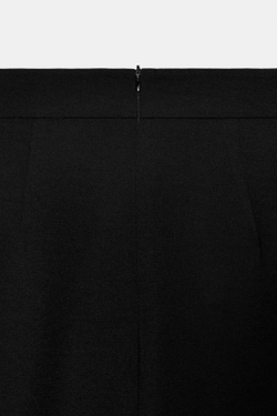 ZARA ЮБКА МИДИ ИЗ КРЕПА, ЧЕРНЫЙ