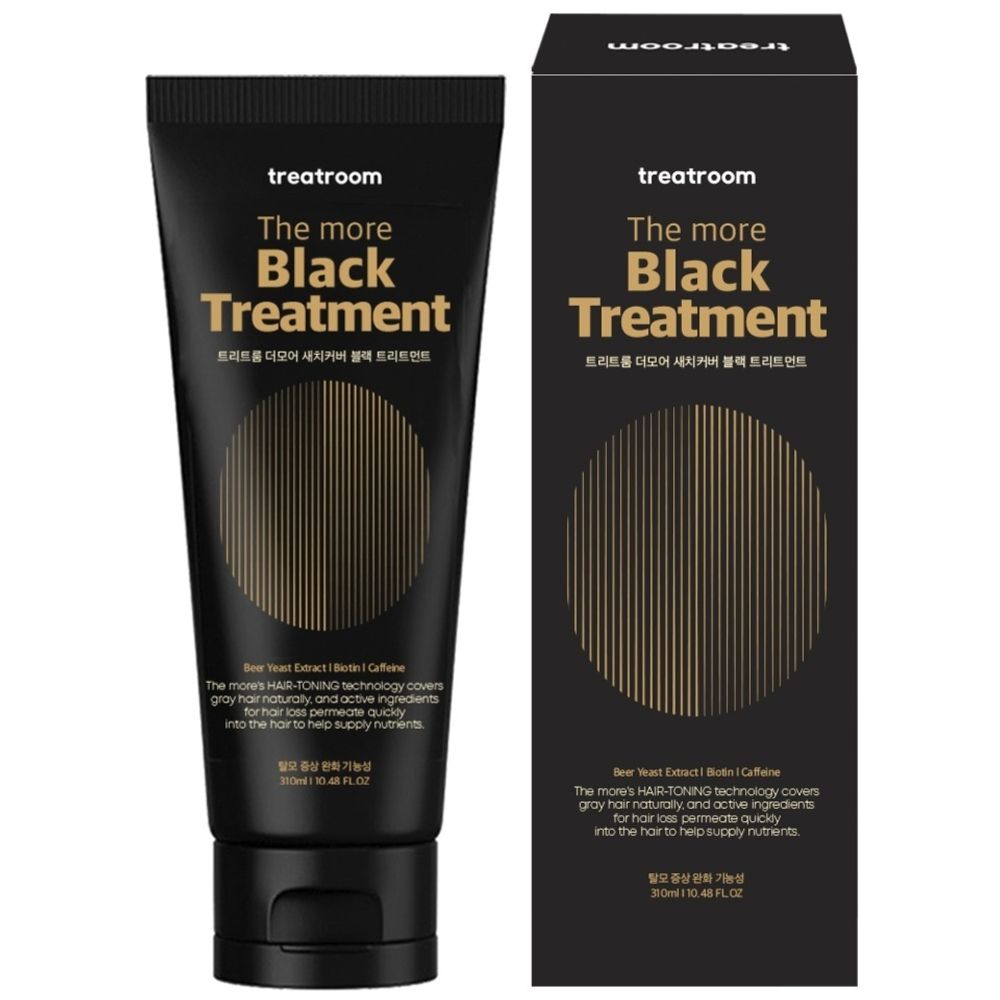 Treatroom  Маска для волос против седины с с экстрактом пивных дрожжей, биотином и кофеином - The More Black Treatment, 310мл