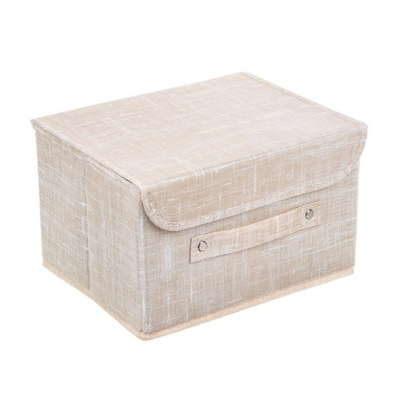 VETTA ЛЁН Кофр для хранения с крышкой, 26х20х15см, полиэстер, бежевый