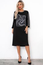 Платье в стиле Спорт-шик (черный) Р11-1228 Nikol