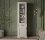 TOSCANA NEW, Шкаф с витриной 1V1D1S. Цвет ПЕРСИДСКИЙ ЖЕМЧУГ/КАНЬОН