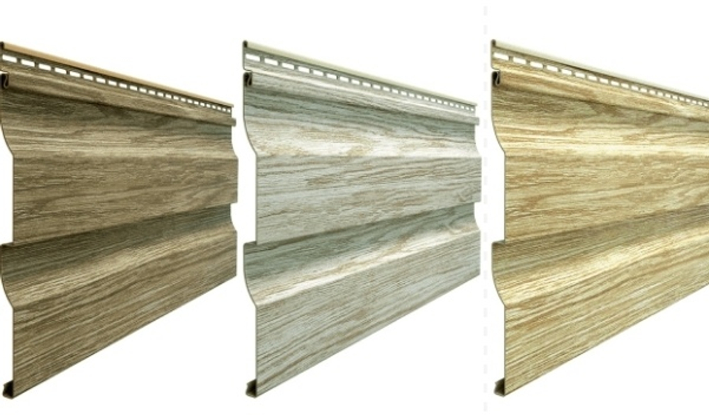 Виниловый сайдинг Döcke Сайдинг Lux D5D 'Корабельная доска' кедр/орех/миндаль/зрелый каштан/канадская береза