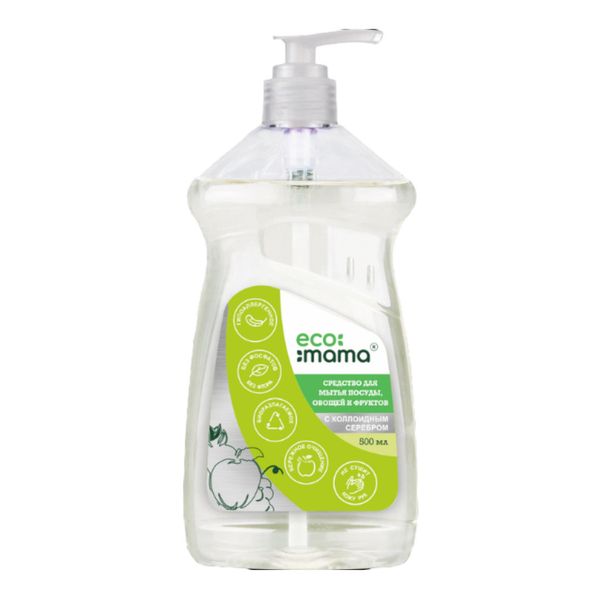 Средство для мытья посуды с коллоидным серебром, 500 мл (EcoMama)