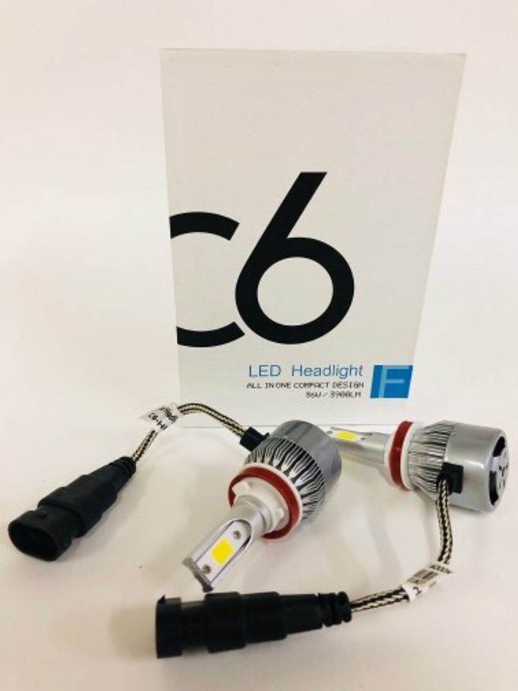 Лампа H8 12V LED 36W/3800LM 6000K 2 шт (со встр. вентилятором) (Torino Auto)