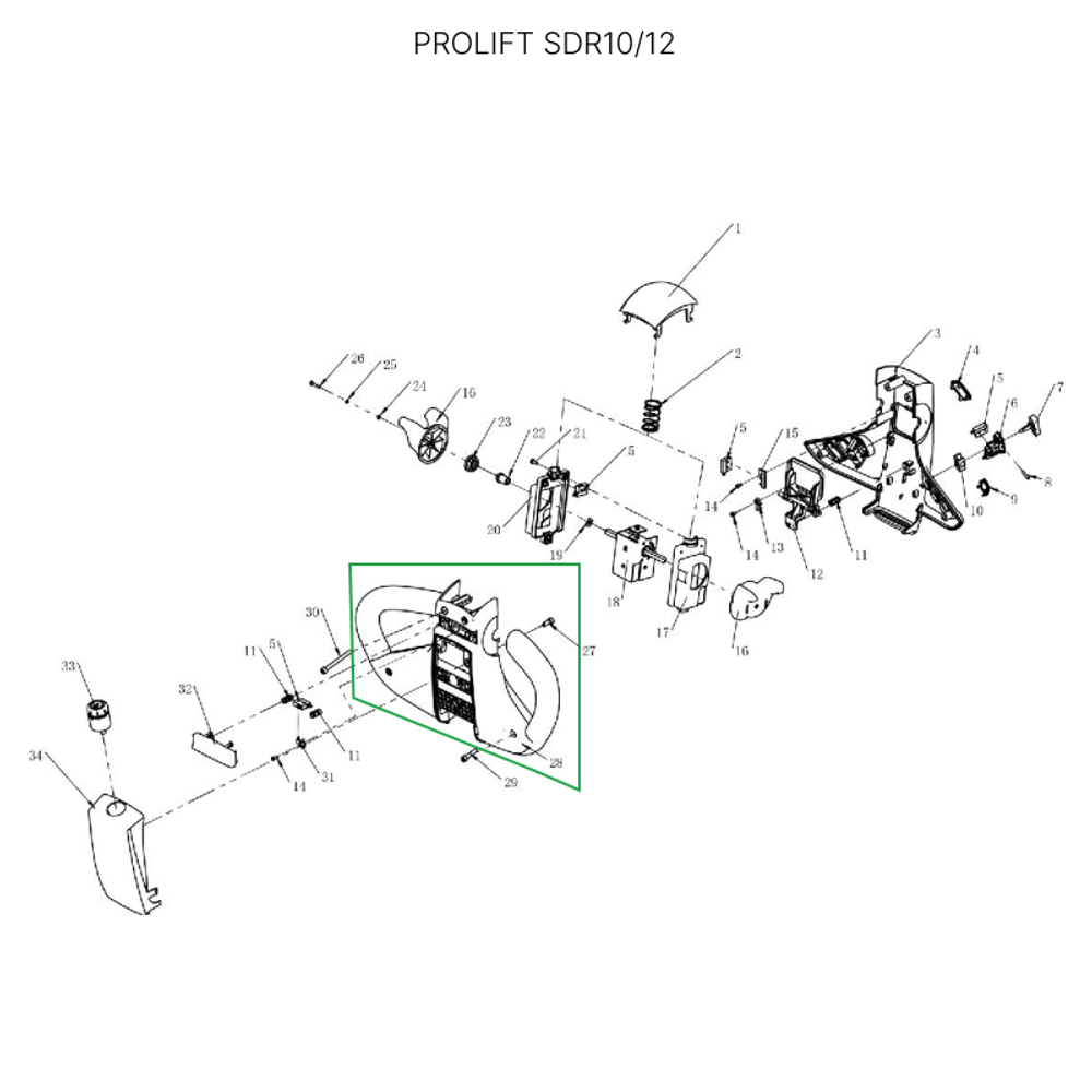 Корпус ручки для самоходных штабелеров SDR/SDK и самоходной тележки SD20