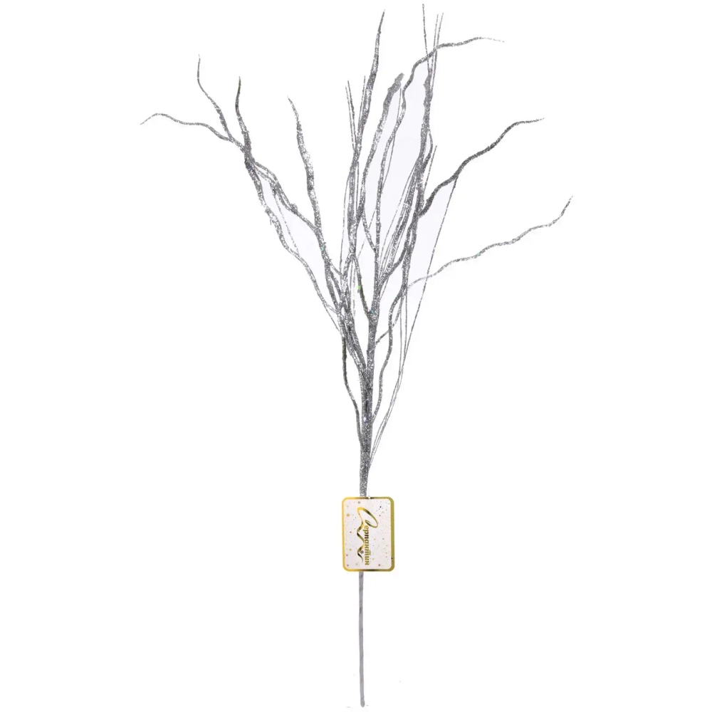 Ветка декоративная «Изысканный блеск» 62 см, Серебро