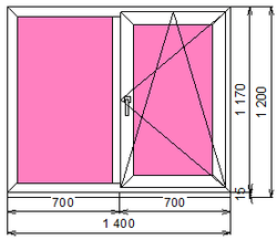 Пластиковое окно 1170 х 1400 ТермА Эко