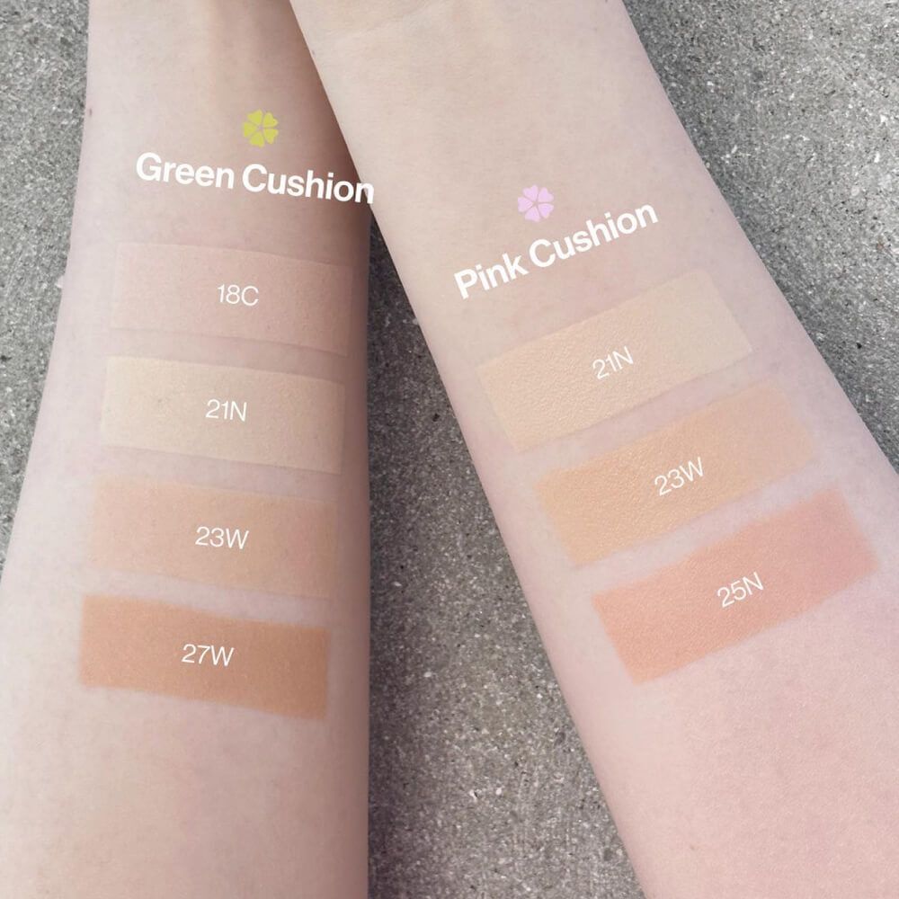 UNLEASHIA Кушон для лица с сатиновым финишем Healthy-Green Cushion SPF30 PA++ 27W Peach Tan