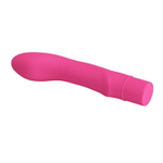 Розовый вибромассажер Ira с увеличенной загнутой головкой - 15 см. (Цвет: розовый)