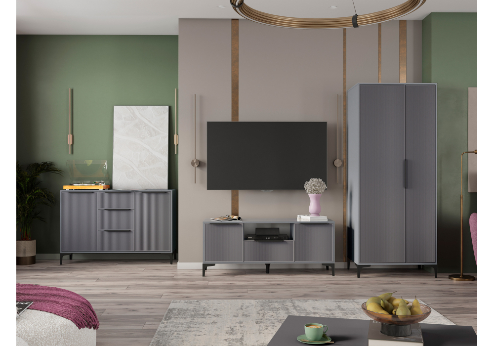 Готовая гостиная Woodville Иадама графит, графит софт  1