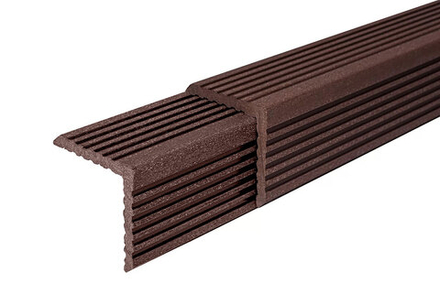 Уголок ДПК равнополочный 57x57x3000мм вельвет, коричневый