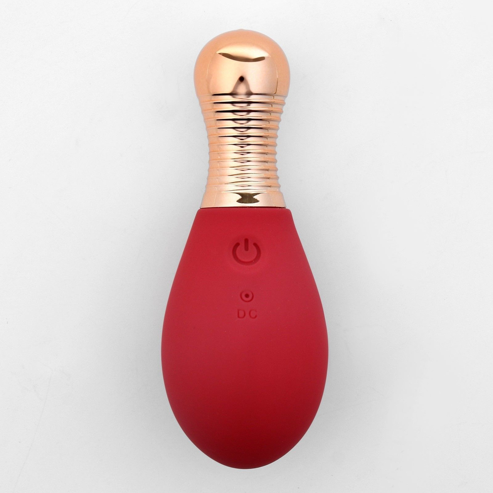 Бордовый клиторальный вибромассажер с пультом ДУ (Цвет: бордовый)