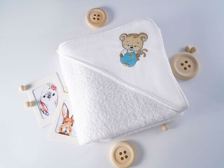 Полотенце детское 90х90 Claire Batiste Atelier Honey Boy для новорожденных с капюшоном