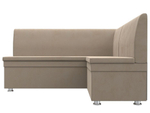 Диван кухонный угловой Уют правый угол, Бежевый, Велюр, 109626