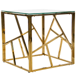 Столик журнальный LA ALTA ELSA прозрачное стекло 55*55*55, каркас золото
