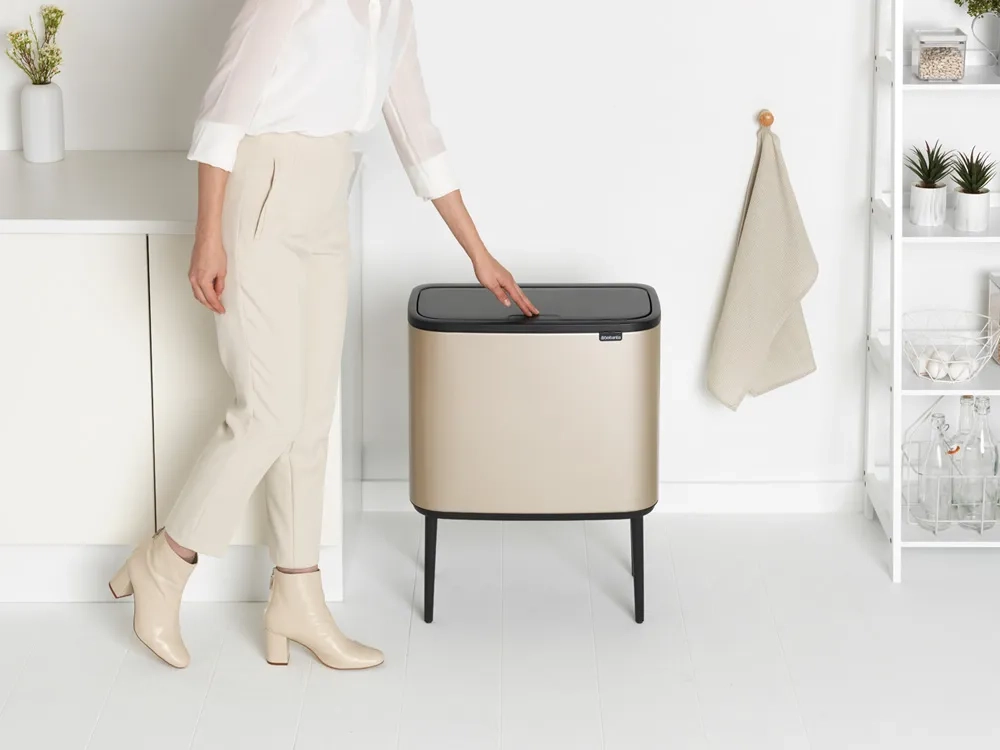 Brabantia Контейнер для мусора Bo Touch 3x11l для переработки металлического золота EAN 8710755304644