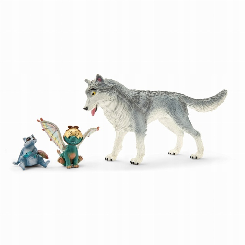 Фигурки Schleich Волк Ликос, енот Пьюх и дракон Нугур 70710/ игрушки для  детей/дракон/животные купить в Москве | Доставка по России.