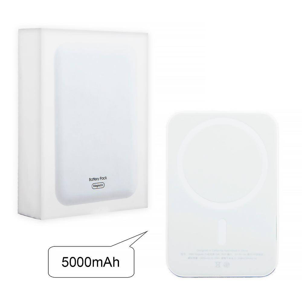 Портативный аккумулятор MagSafe Battery Pack 5000 Mah без лого (белый)