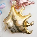 Шар с клапаном (12''/30 см) Мини-фигура, Корона, Золото, 1 шт.