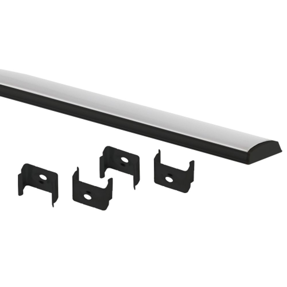 Комплект с гибким накладным анодированным профилем ЭРА 1506GB 15х6,4мм, 2м, черный CAB292