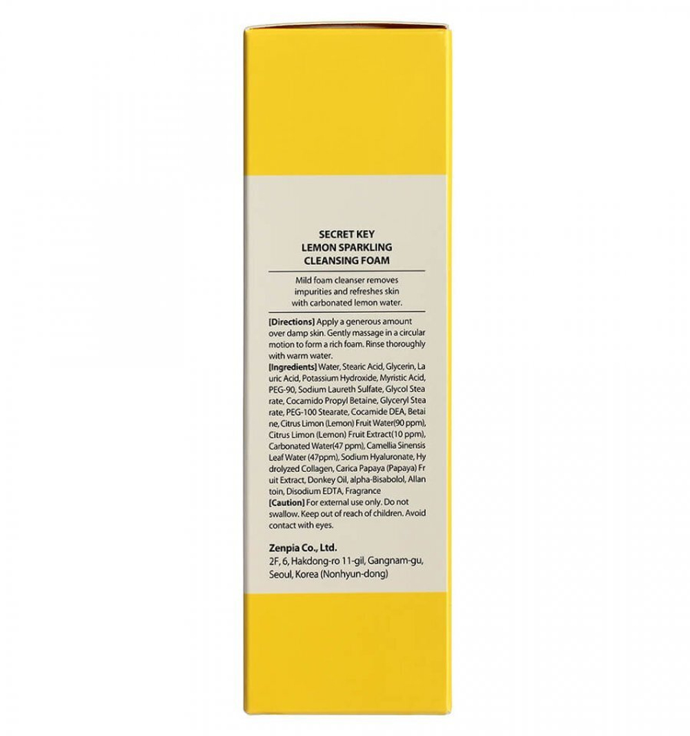 Освежающая лимонная пенка для умывания Secret Key Lemon Sparkling Cleansing Foam, 200 мл