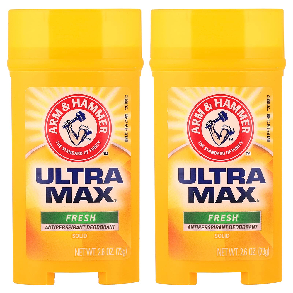 Arm & Hammer, UltraMax™, твёрдый дезодорант-антиперспирант, свежесть, 2 шт. по 73 г (2,6 унции) в упаковке