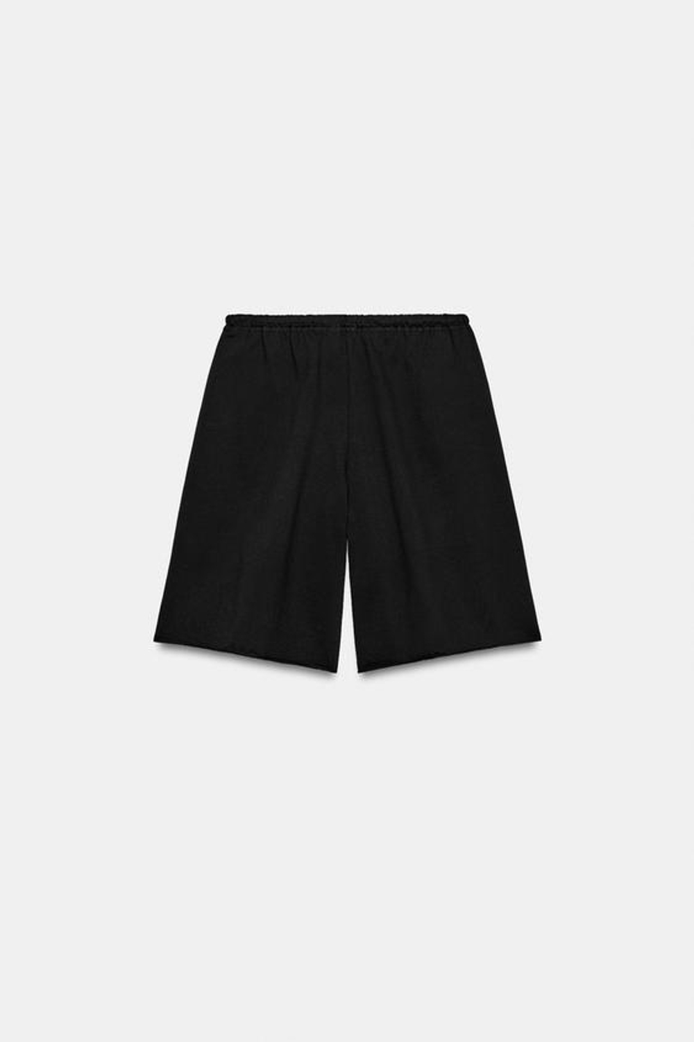 ZARA ХЛОПКОВЫЕ ШОРТЫ НА ШНУРКЕ, ЧЕРНЫЙ