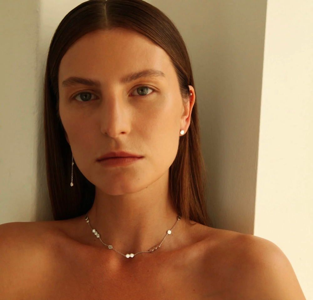 чокер hexagon серебро