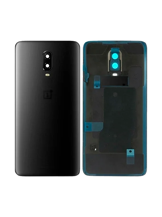 Задняя крышка для OnePlus 6T черная матовая (Midnight Black) со стеклом камеры
