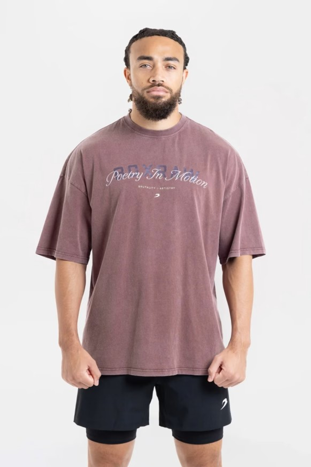 Футболка BOXRAW Poetry In Motion Oversized бордовая