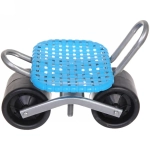 Стул садовый на колесах для прополки и работы в саду 35*47*14см с поворотным механизмом(360°), цвет синий