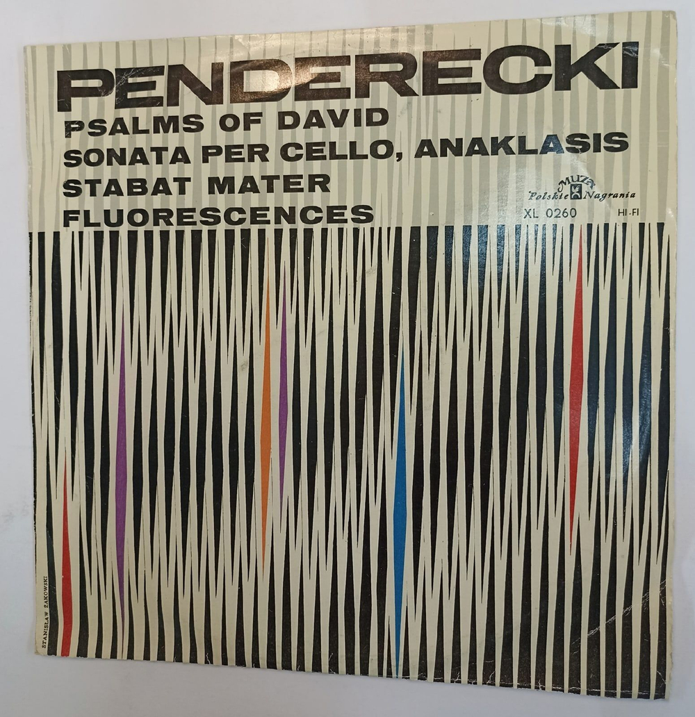 Винтажная виниловая пластинка Penderecki Пендерецкий Кшиштоф Psalms Of David Sonata Per Cello Anaklasis Stabat Mater Fluorescences (Poland 1965)