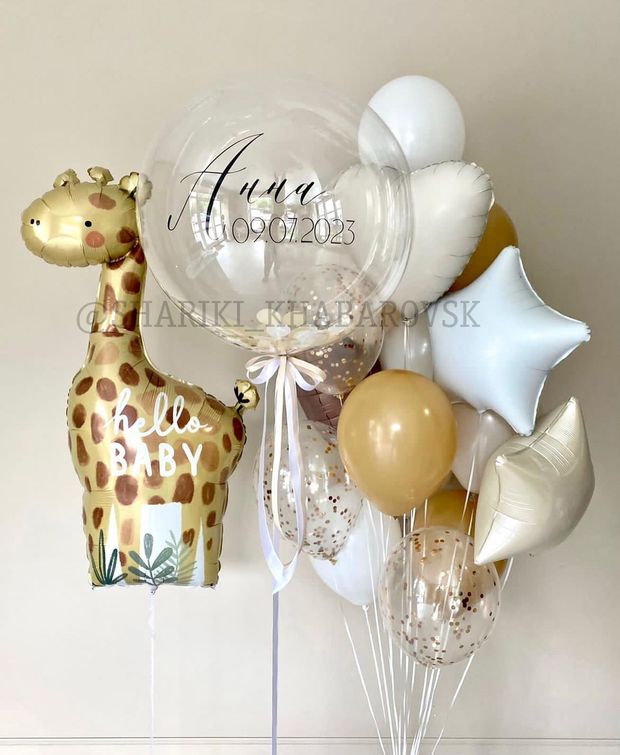 Воздушные шары на выписку для девочки №8038