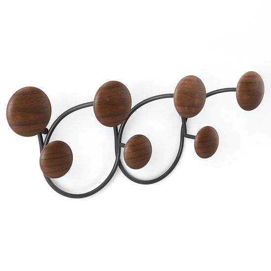 Вешалка настенная dotsy, черная/орех