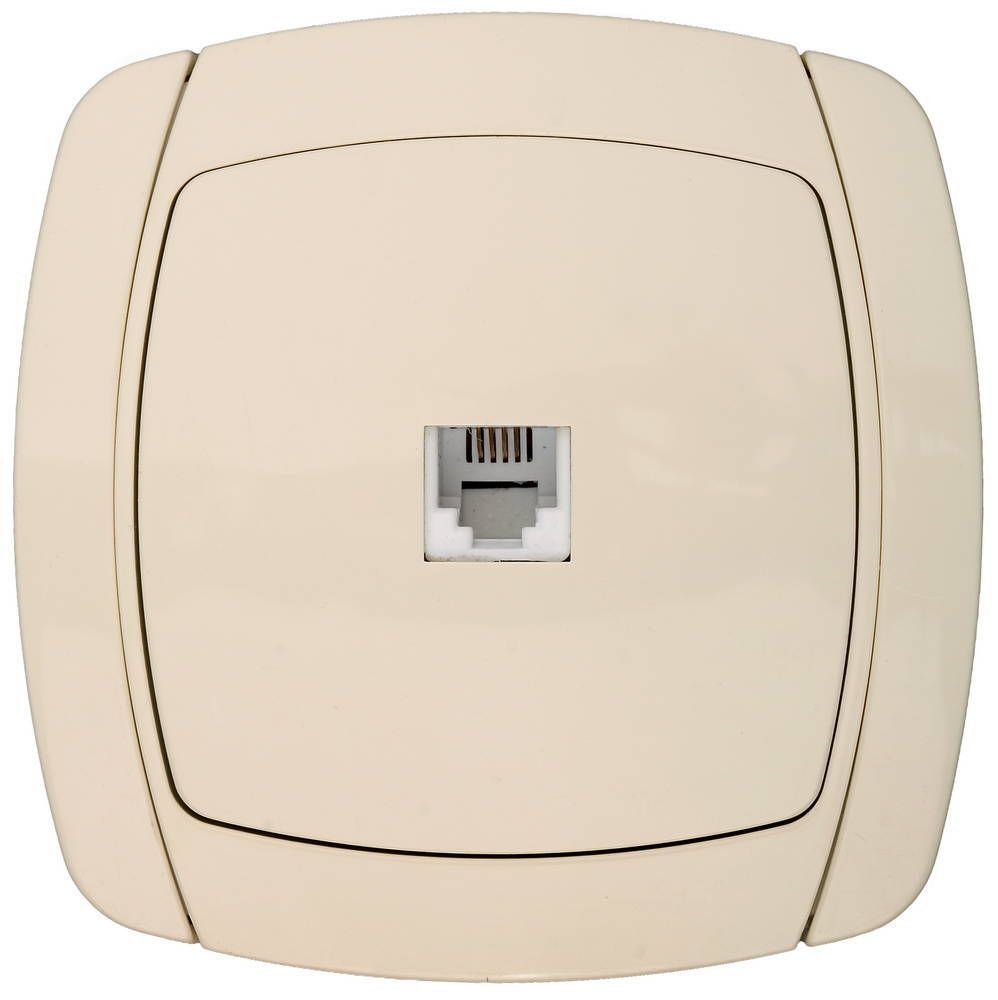 СВЕТОЗАР City light, телефонная, одинарная в сборе, цвет бежевый, электрическая розетка (SV-54217-B)