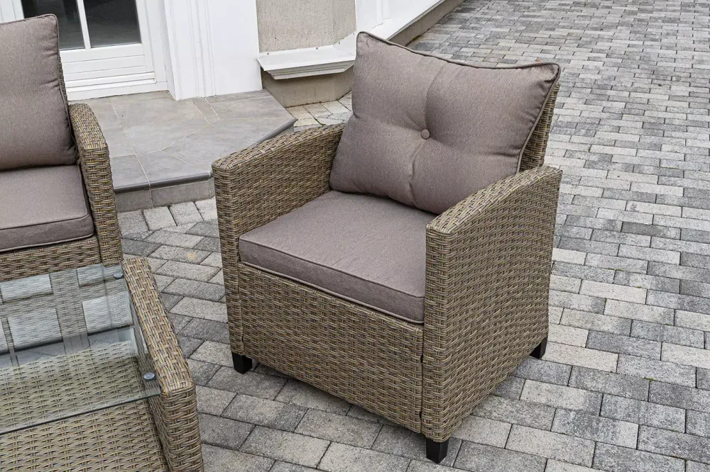 "Атланта" лаунж-зона из искусственного ротанга, цвет соломенный