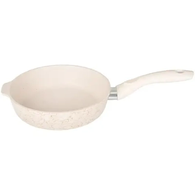 Сковорода глубокая 24см с ручкой «Грация» (белый/золото) сгбз240а