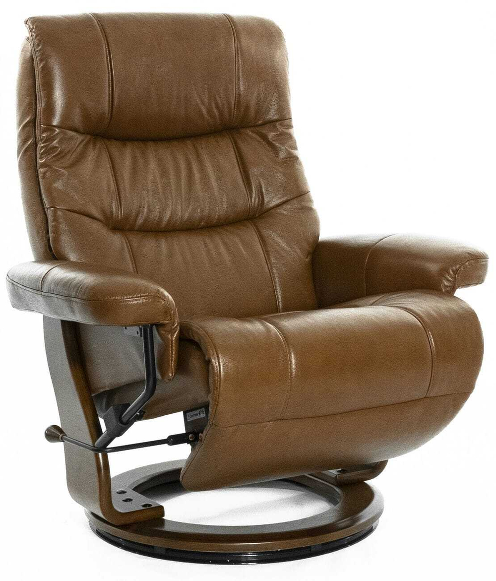 Кресло реклайнер Relax Valencia 7583WQ, обивка натуральная кожа (034 коричневый /029 WALNUT)