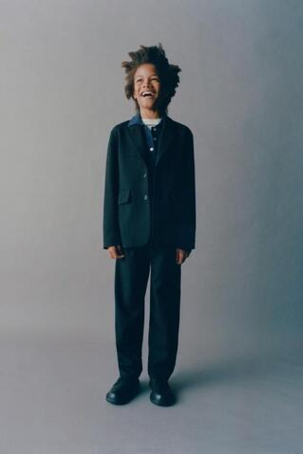 ZARA БРЮКИ С ЗАЩИПАМИ, ЧЕРНЫЙ