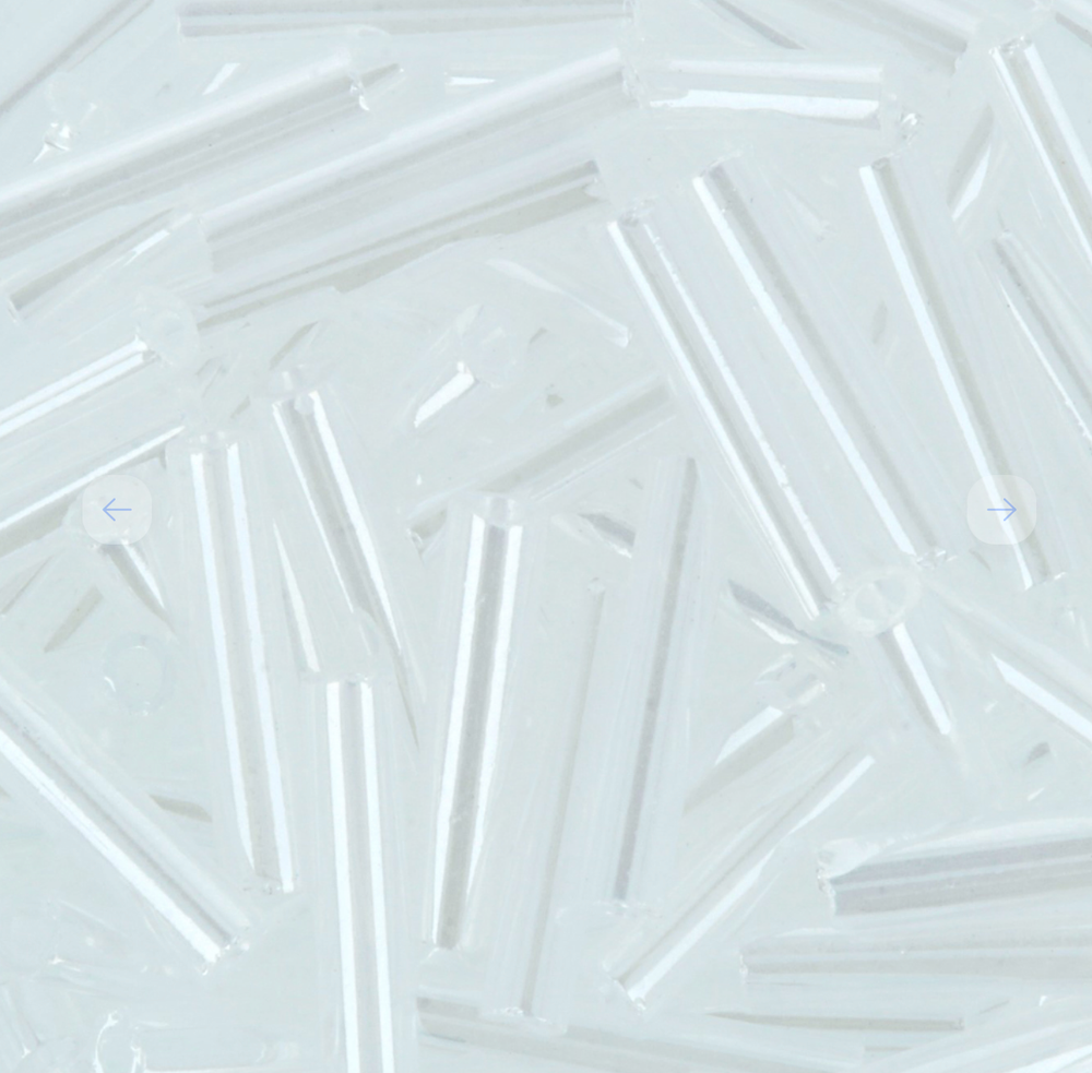 Бисер Япония "TOHO" СТЕКЛЯРУС (BUGLE) №3 9 мм 5 х 5 г №0141 белый/перл