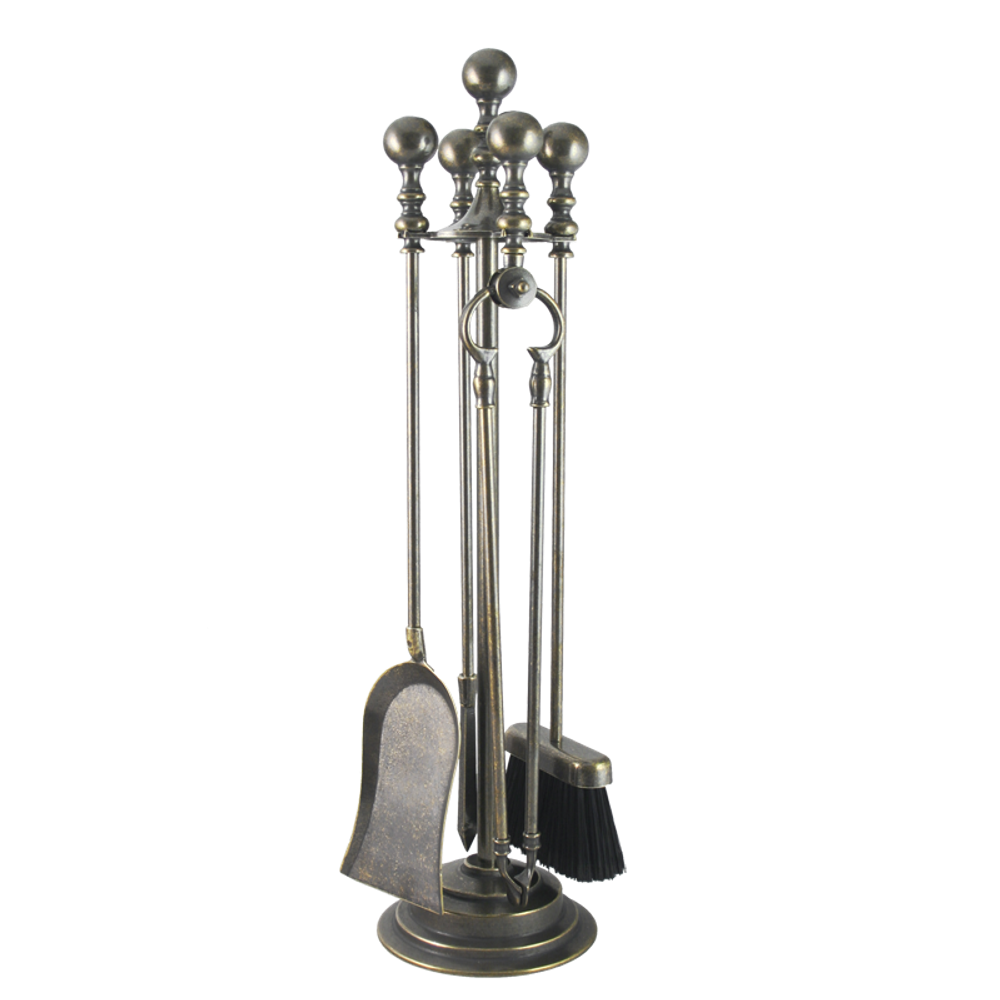 Alberti Livio Каминный набор Бочча 4 предмета на подставке под бронзу