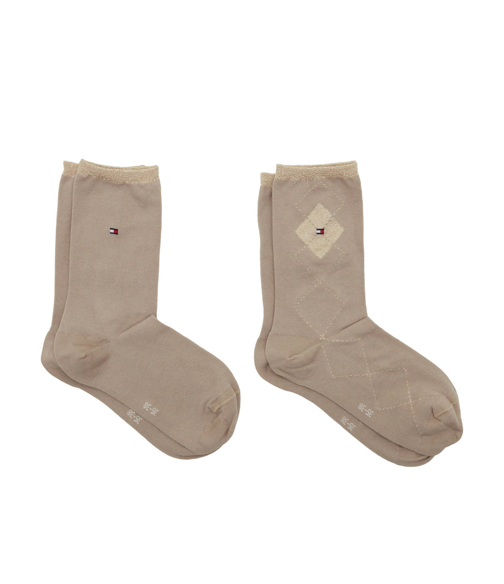 Носки 2 пары SHINY ARGYLE Tommy Hilfiger - бежевый(701225402)