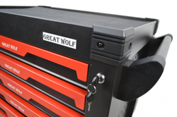 Инструментальная тележка с инструментом GW-7ST2 Black (Great Wolf, 324поз), 7 ящиков, увеличенные колеса с тормозом, ЦЗ, усиленная