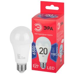 Лампа светодиодная ЭРА RED LINE LED A65-20W-865-E27 R 20Вт груша холодный дневной свет Е27 | Лампы cветодиодные Груша (A)